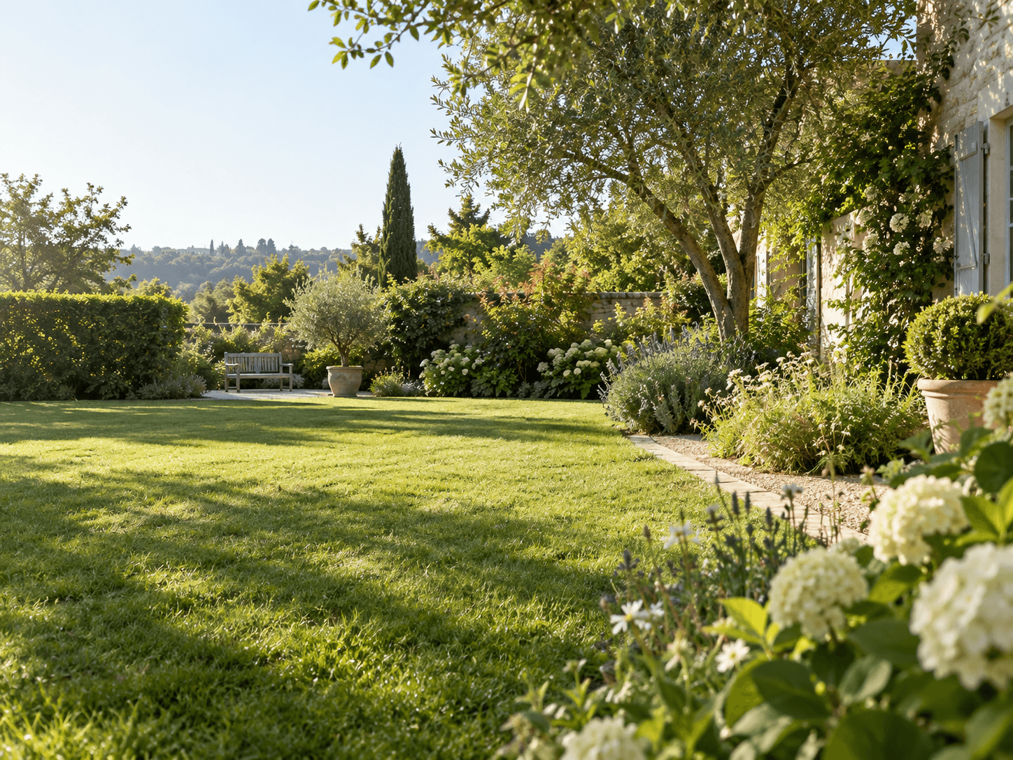 Exemple conceptuel de jardin photoréaliste pour présenter la direction de Hanami Studio Pro
